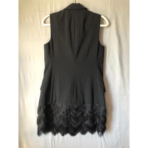 Banana Republic sleeveless fringed wool blend dress or long fringe vest sz 4 - Picture 3 of 8